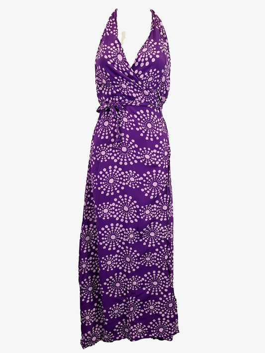 Black Bambu Batik Halter Neck Summer Maxi Dress Size S by SwapUp-Online Second Hand Store-Online Thrift Store