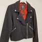 Black Friday Lined Wool Blend Biker Jacket Size 12