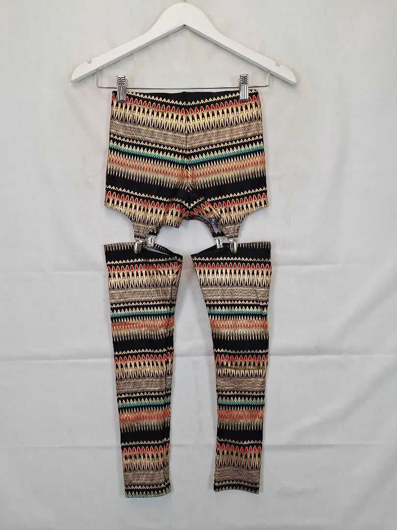 Blackmilk Funky Patterned Suspender Leggings Size S SwapUp