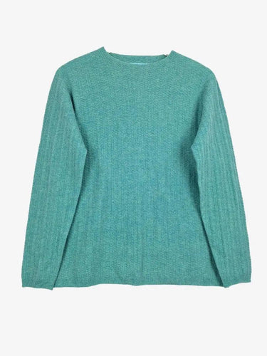 Blue Illusion Aqua Geometric Wool Jumper Size M by SwapUp-Online Second Hand Store-Online Thrift Store