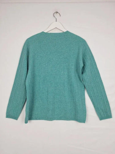 Blue Illusion Aqua Geometric Wool Jumper Size M by SwapUp-Online Second Hand Store-Online Thrift Store
