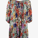Blue Illusion Crinkle Pleated Floral Silk Midi Dress Size XL by SwapUp-Online Second Hand Store-Online Thrift Store