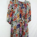 Blue Illusion Crinkle Pleated Floral Silk Midi Dress Size XL by SwapUp-Online Second Hand Store-Online Thrift Store