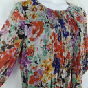 Blue Illusion Crinkle Pleated Floral Silk Midi Dress Size XL by SwapUp-Online Second Hand Store-Online Thrift Store