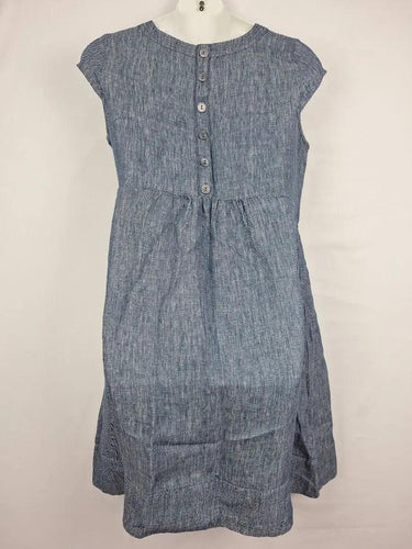 Blue Illusion Twill Hemp Linen Shift Midi Dress Size M by SwapUp-Online Second Hand Store-Online Thrift Store