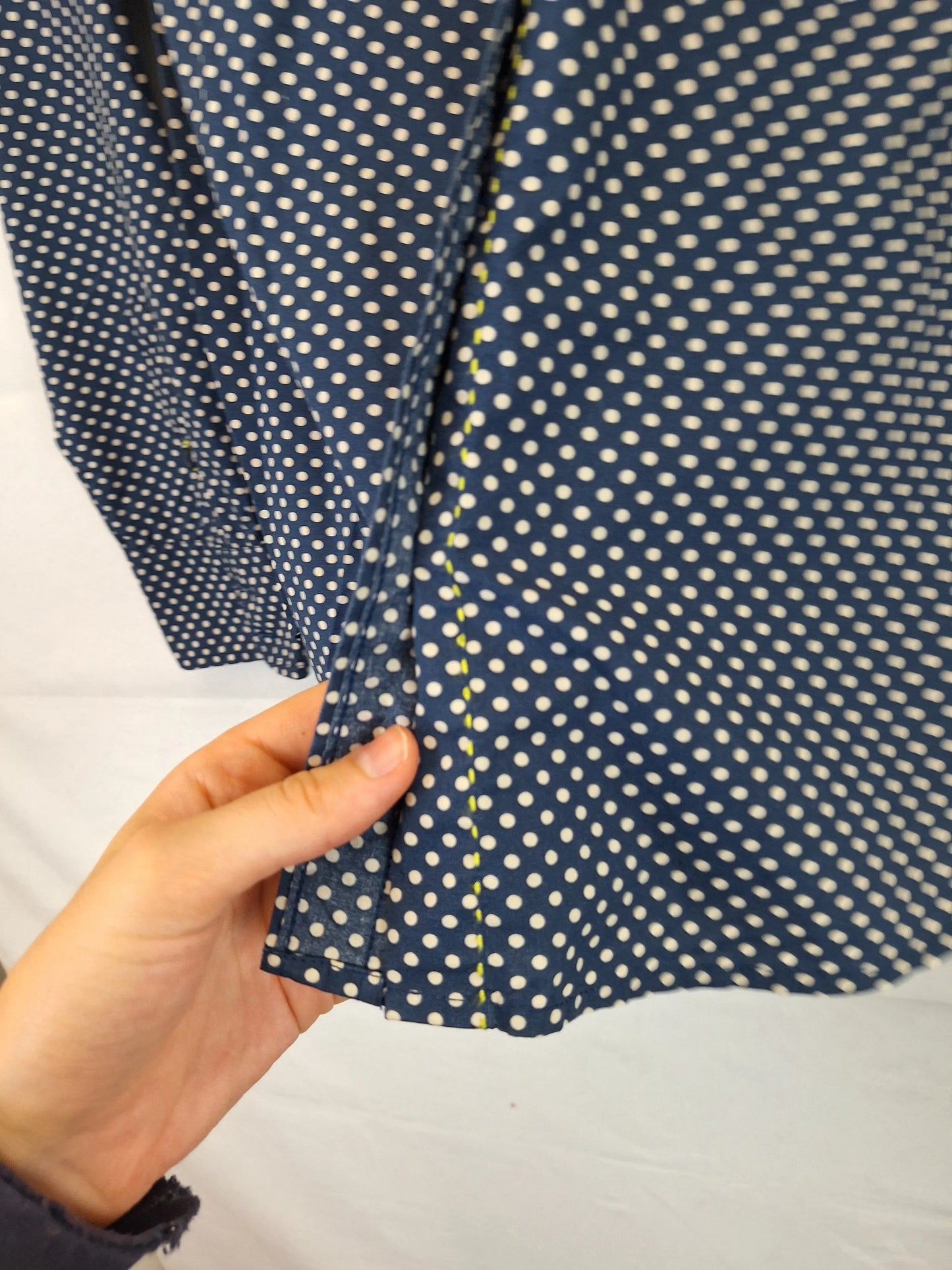 Boden Navy Spotted Tailored Shirt Size 12 by SwapUp-Online Second Hand Store-Online Thrift Store