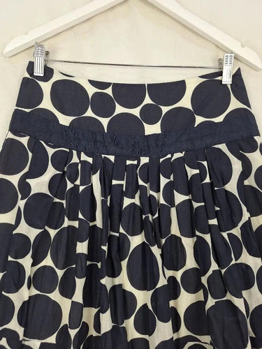 Boo Radley Navy Spotted Pleated Midi Skirt Size S by SwapUp-Online Second Hand Store-Online Thrift Store