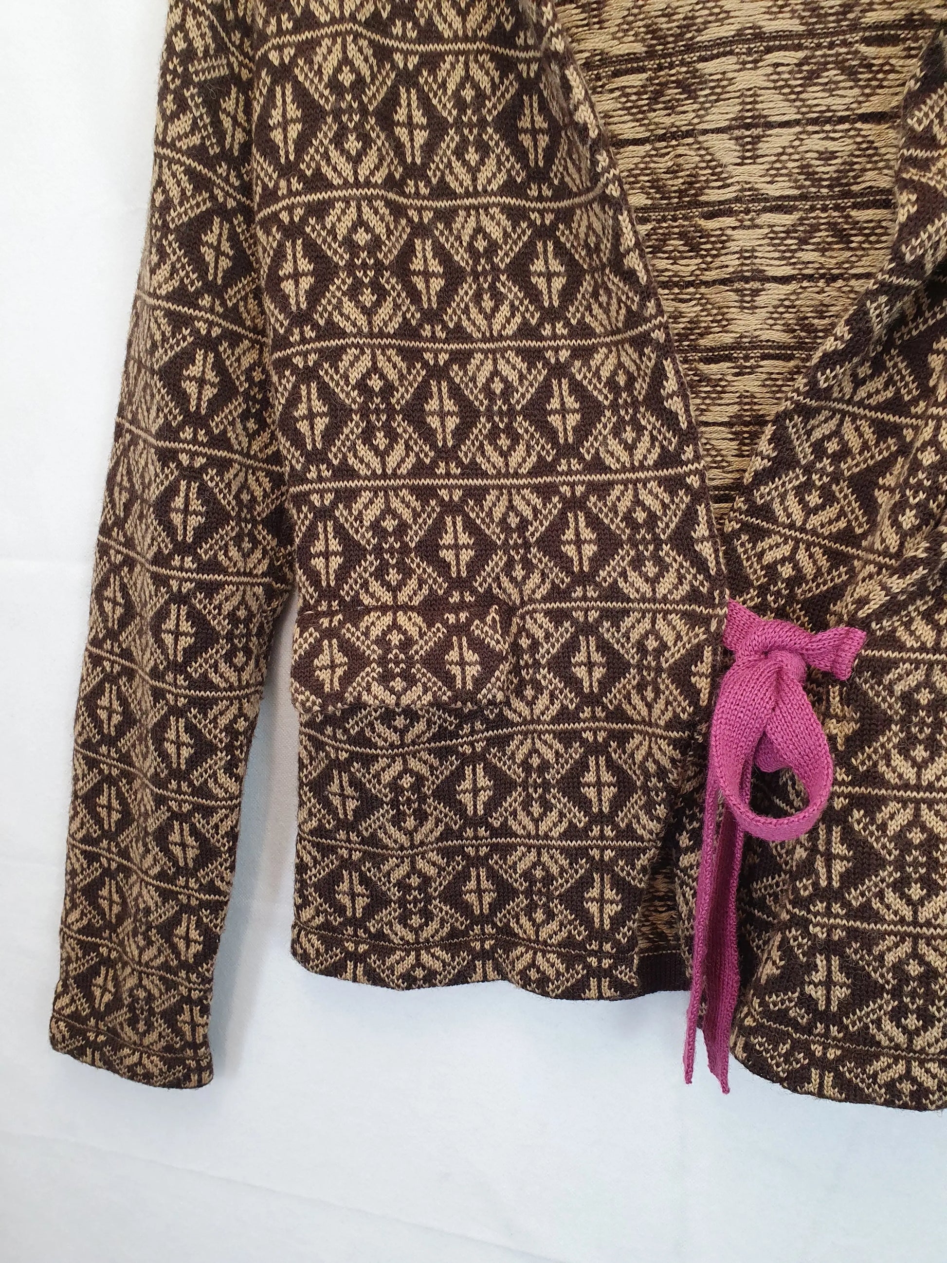 Boom Shankar Chocolate Knit Cardigan Size 10 by SwapUp-Online Second Hand Store-Online Thrift Store