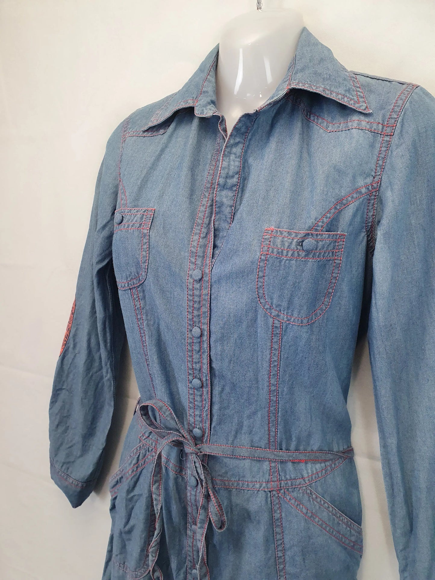 Boom Shankar Denim Buttoned Midi Dress Size 8 by SwapUp-Online Second Hand Store-Online Thrift Store