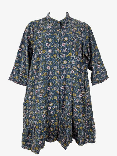 Brakeburn Folk Art Floral Fine Corduroy Shirt Midi Dress Size 18 by SwapUp-Online Second Hand Store-Online Thrift Store