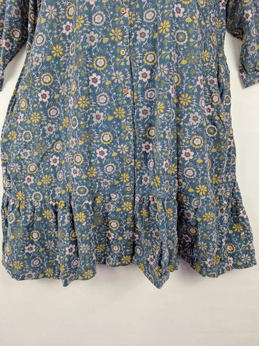 Brakeburn Folk Art Floral Fine Corduroy Shirt Midi Dress Size 18 by SwapUp-Online Second Hand Store-Online Thrift Store