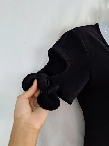 By Johnny Bonded Bow Sleeve Fitted Midi Dress Size 10 by SwapUp-Online Second Hand Store-Online Thrift Store