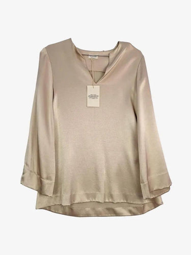 By Malene Birger Almond Satin Long Sleeve Blouse Size S by SwapUp-Online Second Hand Store-Online Thrift Store