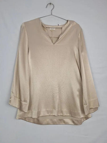 By Malene Birger Almond Satin Long Sleeve Blouse Size S by SwapUp-Online Second Hand Store-Online Thrift Store