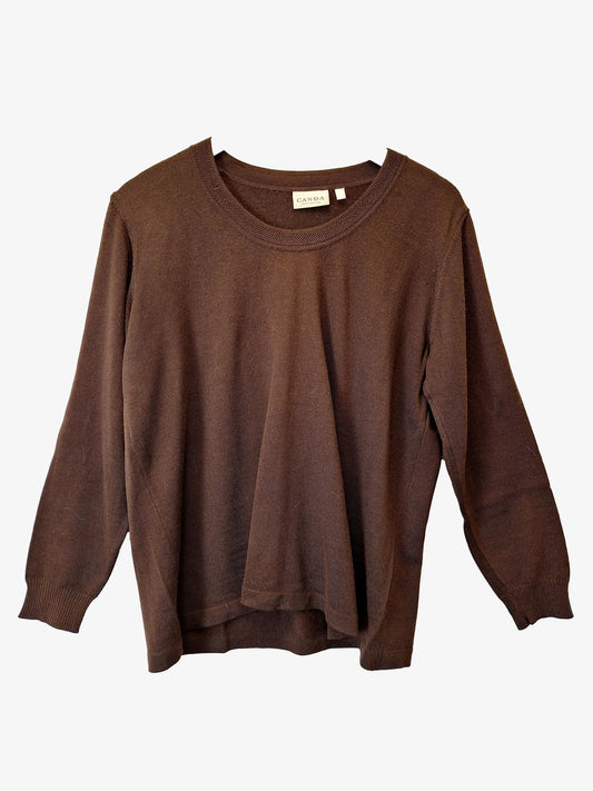CANDA Chocolate Fine Knit Jumper Size XL by SwapUp-Online Second Hand Store-Online Thrift Store