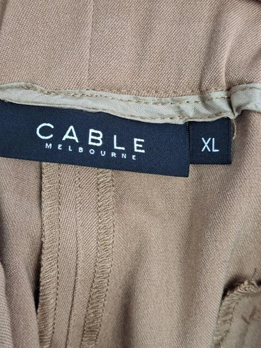 Cable Camel High Waisted Pleated Pants Size XL by SwapUp-Online Second Hand Store-Online Thrift Store