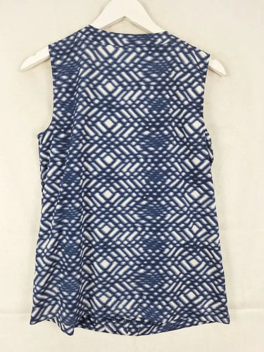 Calvin Klein Blue Diamond Panel Pleat Top Size S by SwapUp-Online Second Hand Store-Online Thrift Store