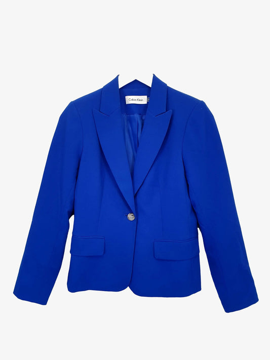 Calvin Klein Cobalt Tailored Blazer Size 4 Petite by SwapUp-Online Second Hand Store-Online Thrift Store