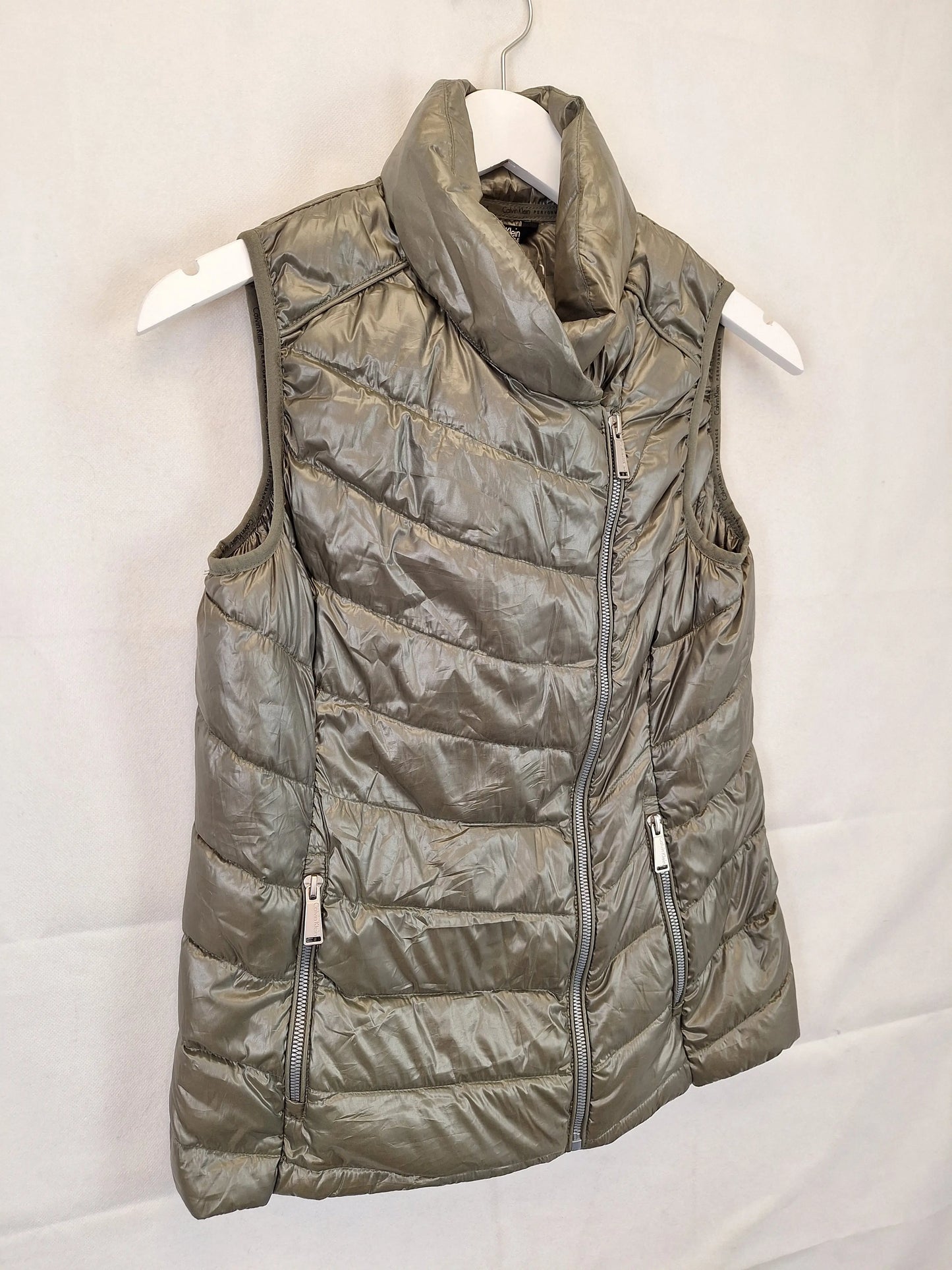 Calvin Klein Essential Green Tea Puffer Vest Size S by SwapUp-Online Second Hand Store-Online Thrift Store