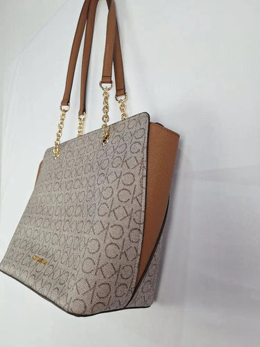 Calvin Klein Luxe Almond Shoulder Tote Bag by SwapUp-Online Second Hand Store-Online Thrift Store