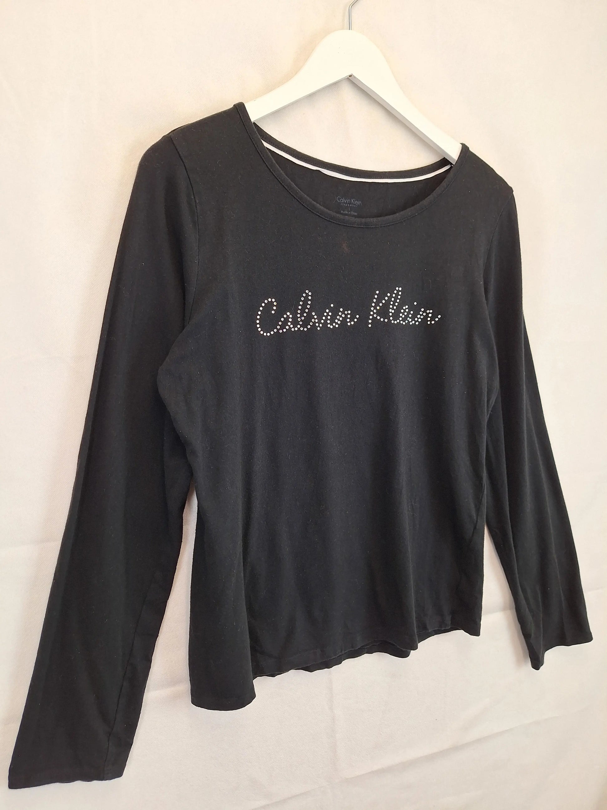 Calvin Klein Stylish Sequin Stretchy Top Size L by SwapUp-Online Second Hand Store-Online Thrift Store