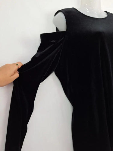 Calvin Klein Velour Cold Shoulder Top Size L by SwapUp-Online Second Hand Store-Online Thrift Store