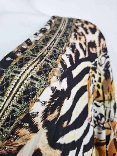 Camilla Deep Neck Wild Jungle Dress Size XL by SwapUp-Online Second Hand Store-Online Thrift Store