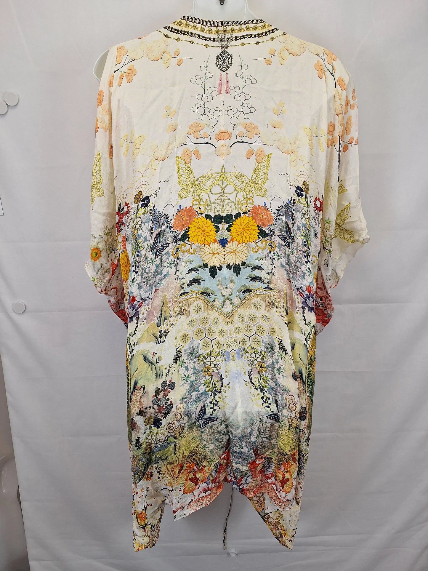 Camilla Silk Embellished Mini Kaftan Dress Size OSFA by SwapUp-Online Second Hand Store-Online Thrift Store