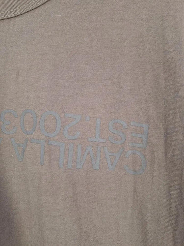 Camilla and Marc Relaxed Dusty Brown Logo T-shirt Size 8 by SwapUp-Online Second Hand Store-Online Thrift Store