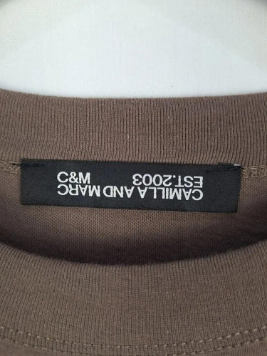 Camilla and Marc Relaxed Dusty Brown Logo T-shirt Size 8 by SwapUp-Online Second Hand Store-Online Thrift Store