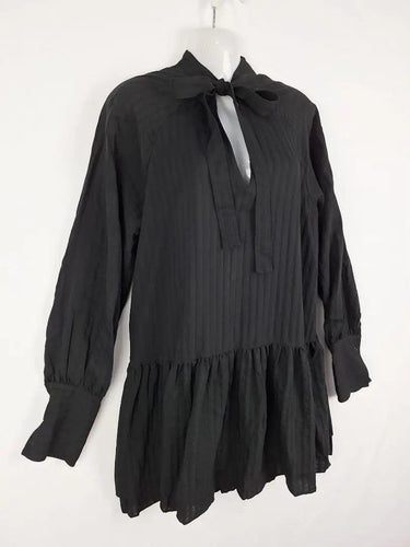 Camilla and Marc Textured Stripe Drop Waist Mini Dress Size 10 by SwapUp-Online Second Hand Store-Online Thrift Store