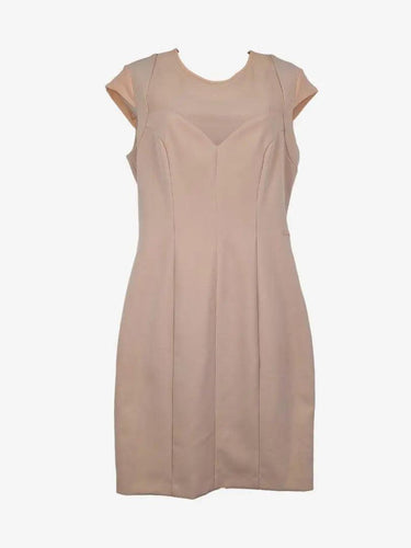 Cannella Blush Mesh Insert Tailored Midi Dress Size L by SwapUp-Online Second Hand Store-Online Thrift Store