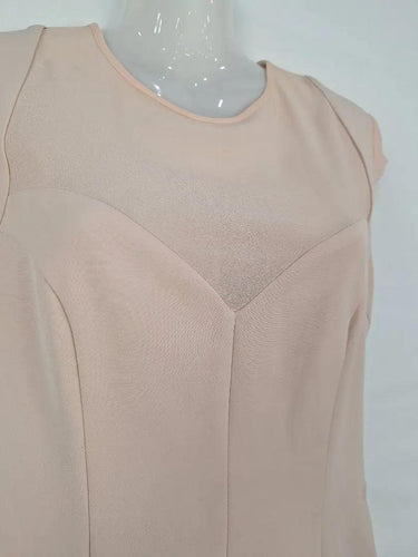 Cannella Blush Mesh Insert Tailored Midi Dress Size L by SwapUp-Online Second Hand Store-Online Thrift Store