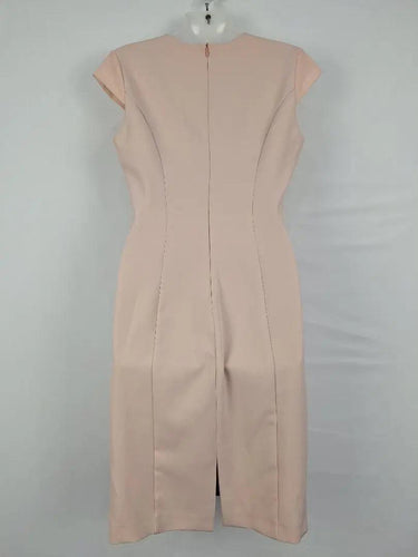Cannella Blush Mesh Insert Tailored Midi Dress Size L by SwapUp-Online Second Hand Store-Online Thrift Store