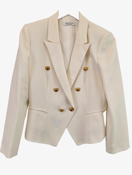 Carla Zampatti  Elegant Double Breasted Vanilla Blazer Size 10 by SwapUp-Online Second Hand Store-Online Thrift Store