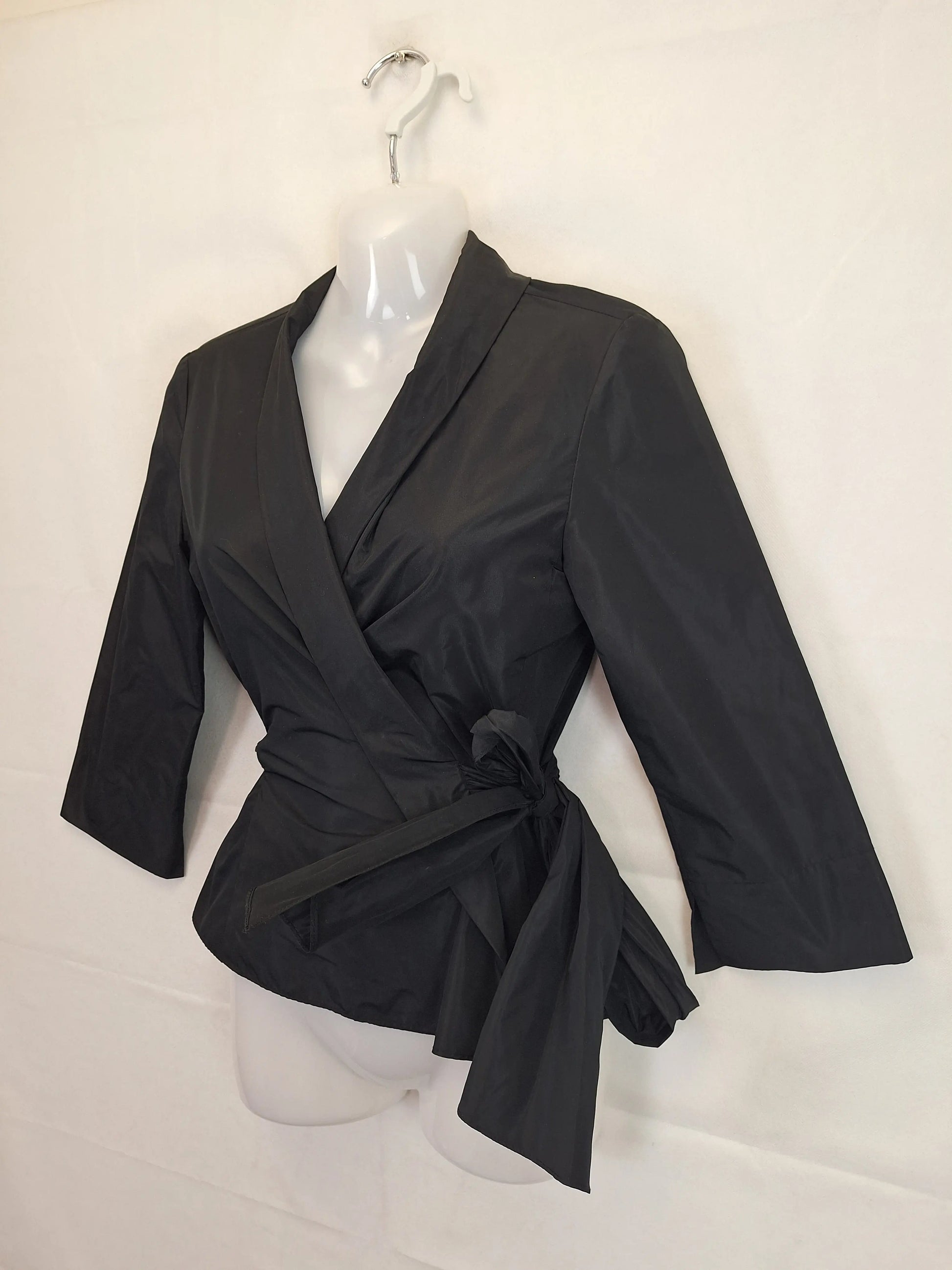 Carla Zampatti Shiny Wrap Blouse Size 8 by SwapUp-Online Second Hand Store-Online Thrift Store