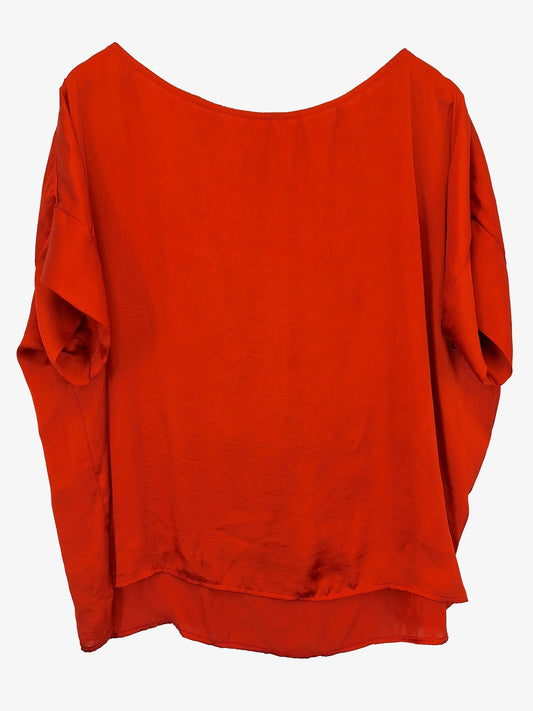 Carolina Burnt Orange Relaxed Satin Top Size S by SwapUp-Online Second Hand Store-Online Thrift Store