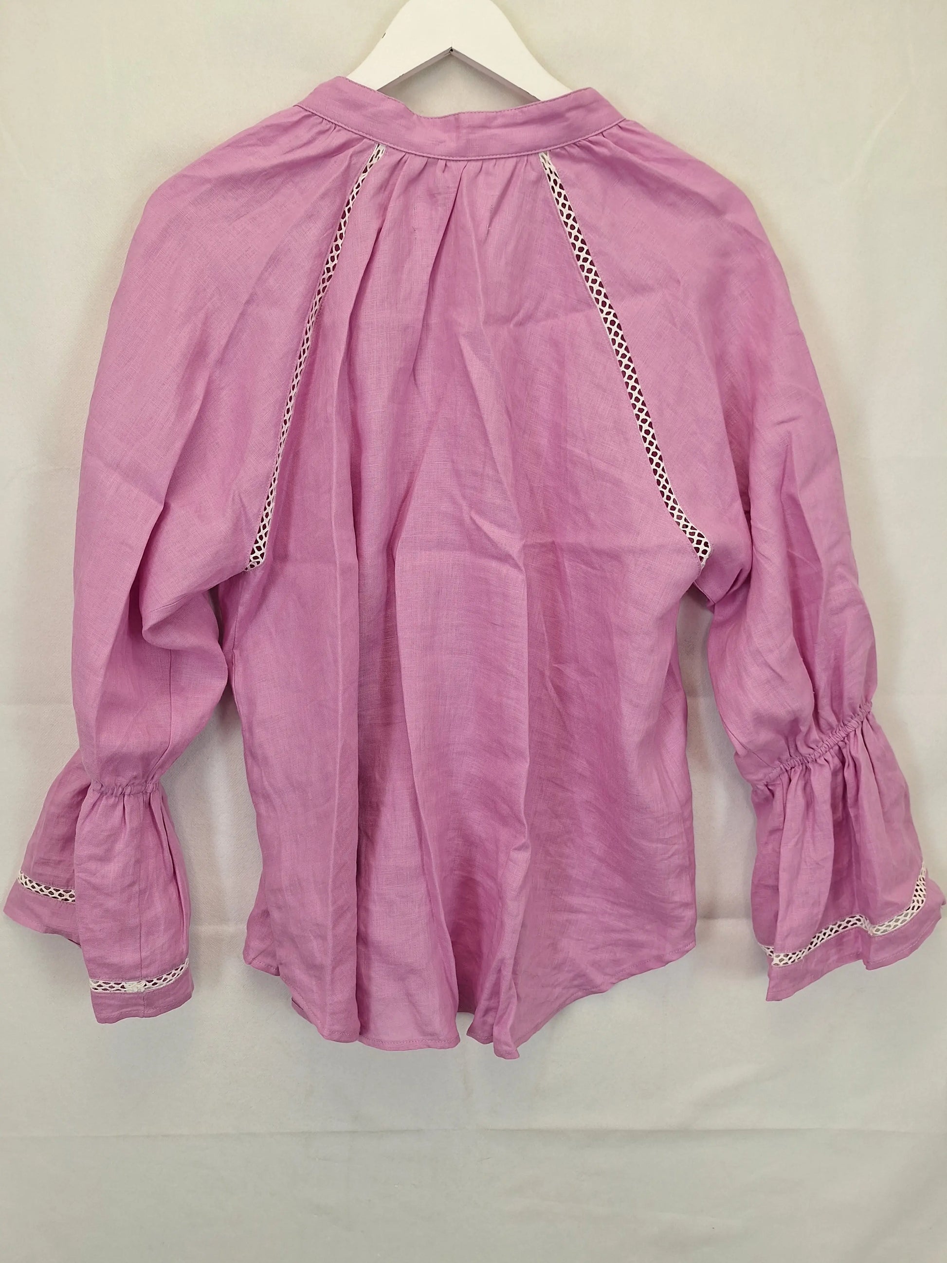 Carolina Lolipop Flowy Pure Linen Blouse Size M by SwapUp-Online Second Hand Store-Online Thrift Store