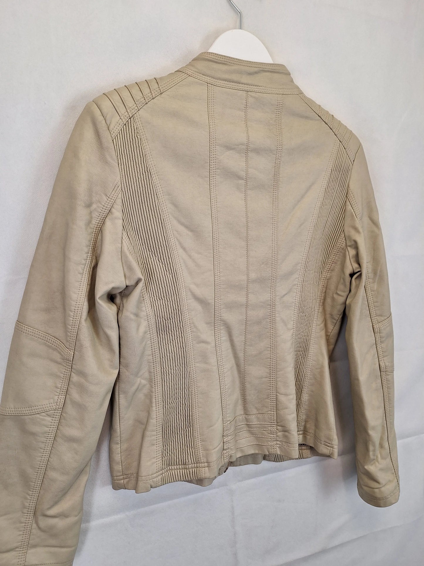 Caroline Morgan Stone Faux Leather Tailored Classic Jacket Size 12 by SwapUp-Online Second Hand Store-Online Thrift Store