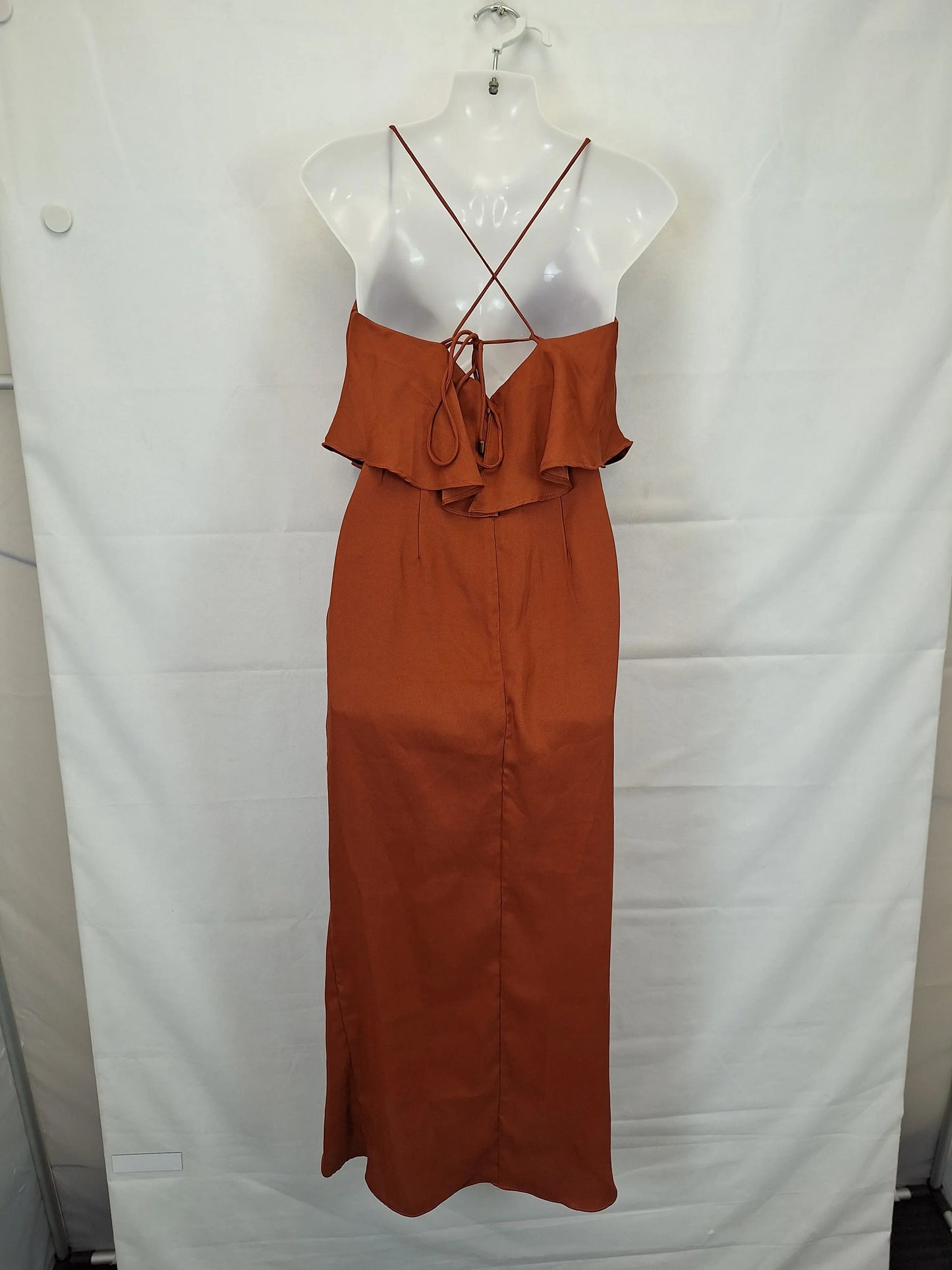 Chancery Earthy Copper  Bridesmaid Party Adjustable Midi Dress Size 8 by SwapUp-Online Second Hand Store-Online Thrift Store