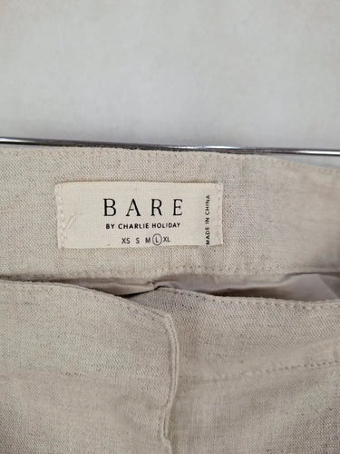 Charlie Holiday Beige Tailored Hemp Blend Shorts Size L by SwapUp-Online Second Hand Store-Online Thrift Store