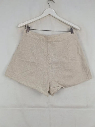 Charlie Holiday Beige Tailored Hemp Blend Shorts Size L by SwapUp-Online Second Hand Store-Online Thrift Store