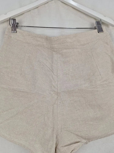 Charlie Holiday Beige Tailored Hemp Blend Shorts Size L by SwapUp-Online Second Hand Store-Online Thrift Store