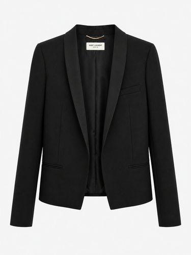 Saint Laurent Classic Virgin Wool Open-Front Authenticated Blazer Size S