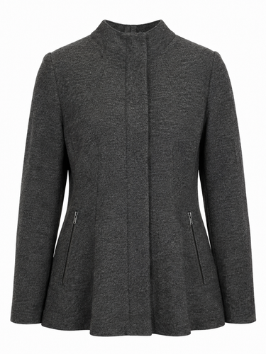 Scanlan Theodore Grey Structured Short Wool Coat Size 8