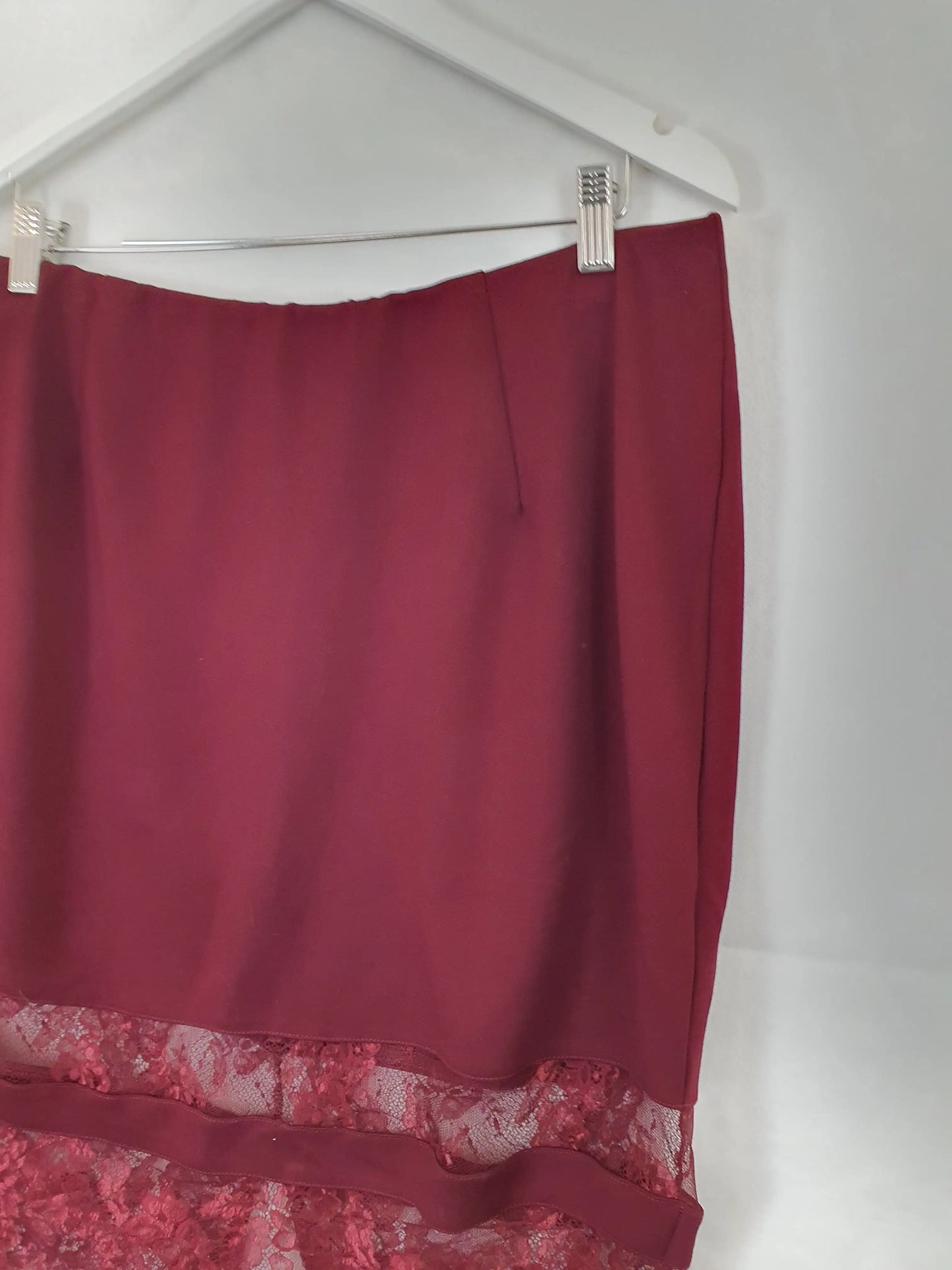 City Chic Burgundy Lace Midi Skirt Size S Plus by SwapUp-Online Second Hand Store-Online Thrift Store