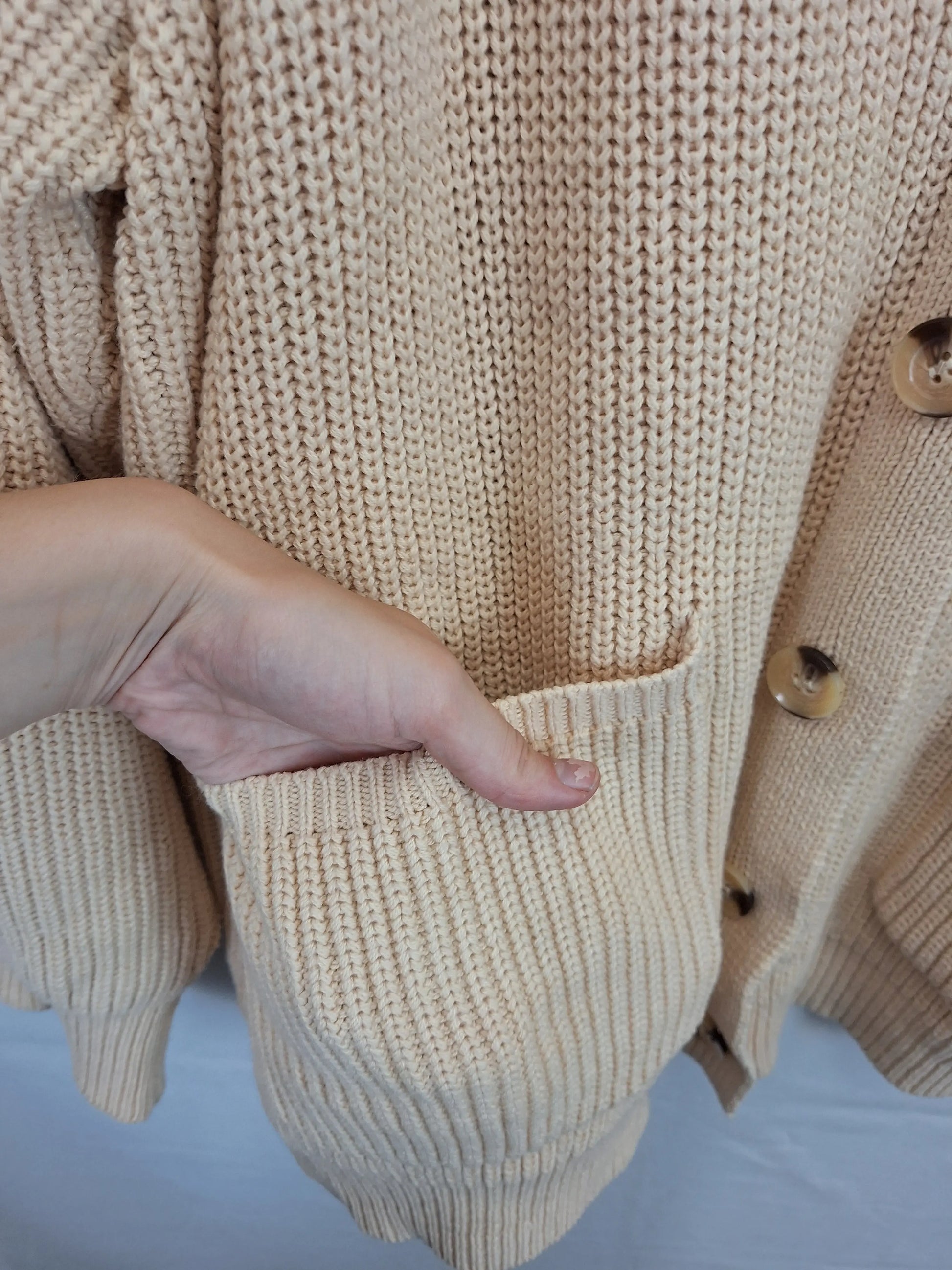 City Chic Chunky Oversized Latte  Cardigan Size 22 by SwapUp-Online Second Hand Store-Online Thrift Store