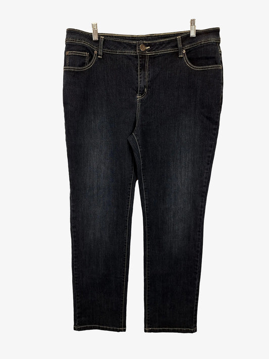 City Chic Dark Denim Straight Jeans Size 18 by SwapUp-Online Second Hand Store-Online Thrift Store