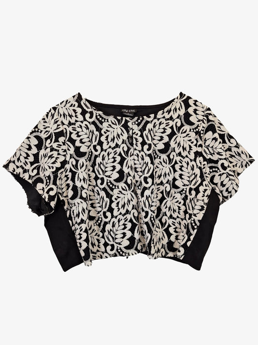 City Chic Floral Boxy Cropped Top Size 18 by SwapUp-Online Second Hand Store-Online Thrift Store