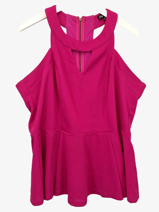 City Chic Fuchsia Luxe Peplum Top Size M by SwapUp-Online Second Hand Store-Online Thrift Store
